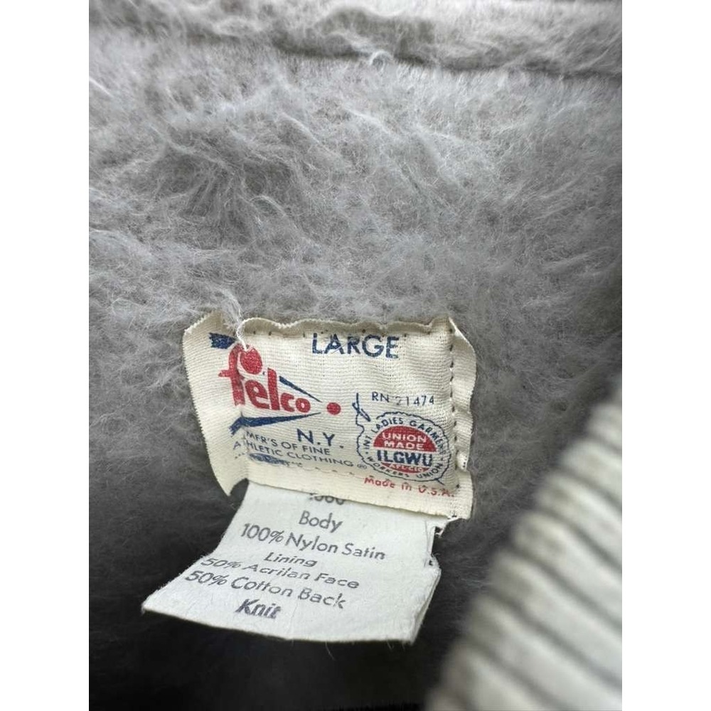 Vintage‎ Felco Circle BMW Nylon Satin Full-Snap Bomber Jacket Gray Mens Size L - Picture 7 of 13
